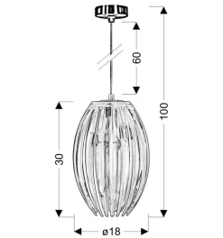 Lampa wisząca Abuko 1x60W E27 różowy  mały