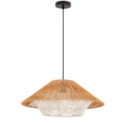 Lampa wisząca Africa 50 czarny 1x40W E27 abażur beżowy+biały