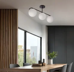 Lampa wisząca AMADEO czarny 3x40W E14  klosz biały