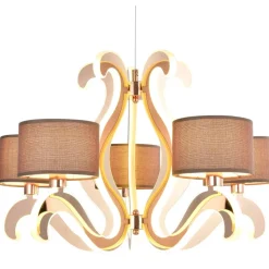 Lampa wisząca Ambrosia 3 5x40W E14 +  43,4W LED miedziany