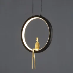 Lampa wisząca AMICI led czarno złota 27 cm