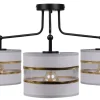 Lampa wisząca Andy czarny 3x40W E27  abażur szary+złoty
