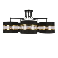 Lampa wisząca Andy czarny 5x40W E27 abażur czarny+złoty