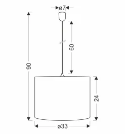 Lampa wisząca Arabesca czarny 33x33x24  1x60W E27 abażur brązowy