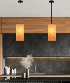 Lampa wisząca Aragona czarny 1x60 E27  abażur korkowy