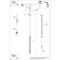 Lampa wisząca ARCHE 1 złota
