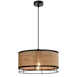 Lampa wisząca Ardi czarny 1x40W E27 abażur żółty