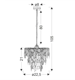 Lampa wisząca Armo chromowy 1x60W E27