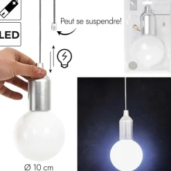 Lampa wisząca żarówka srebrna L