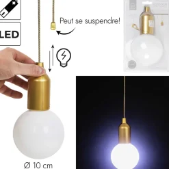 Lampa wisząca żarówka złota L