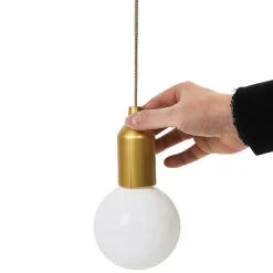 Lampa wisząca żarówka złota L