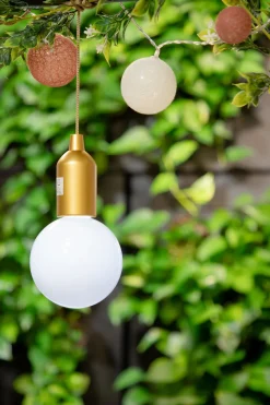 Lampa wisząca żarówka złota L