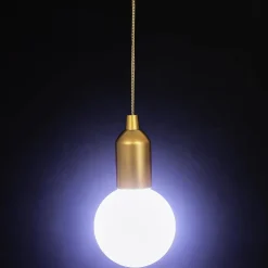 Lampa wisząca żarówka złota L