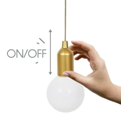 Lampa wisząca żarówka złota L