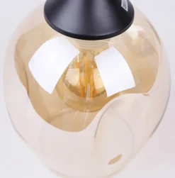 Lampa wisząca Aspa czarny 1x40W E27  klosz brązowy