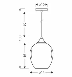 Lampa wisząca Aspa czarny 1x40W E27  klosz brązowy