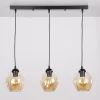 Lampa wisząca Aspa czarny 3x40W E27  klosz brązowy