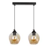 Lampa wisząca Aspa czarny 2x40W E27  klosz brązowy