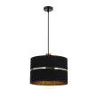 Lampa wisząca Assam czarny+złoty 1x60W  E27 abażur czarny+złoty pasek