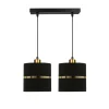 Lampa wisząca Assam czarny+złoty 2x60W  E27 abażur czarny+złoty pasek