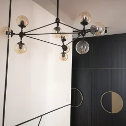 Lampa wisząca ASTRIFERO-21 bursztynowo czarna 165 cm