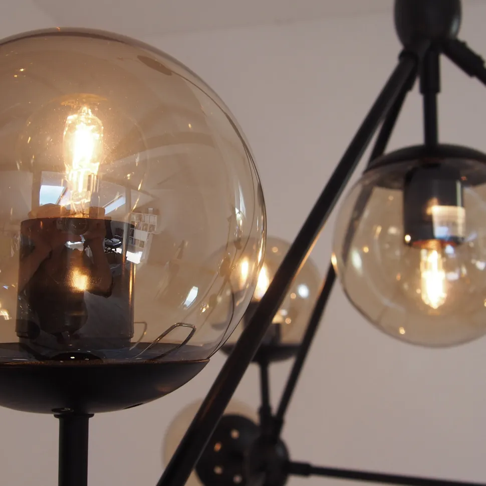 Lampa wisząca ASTRIFERO-21 bursztynowo czarna 165 cm