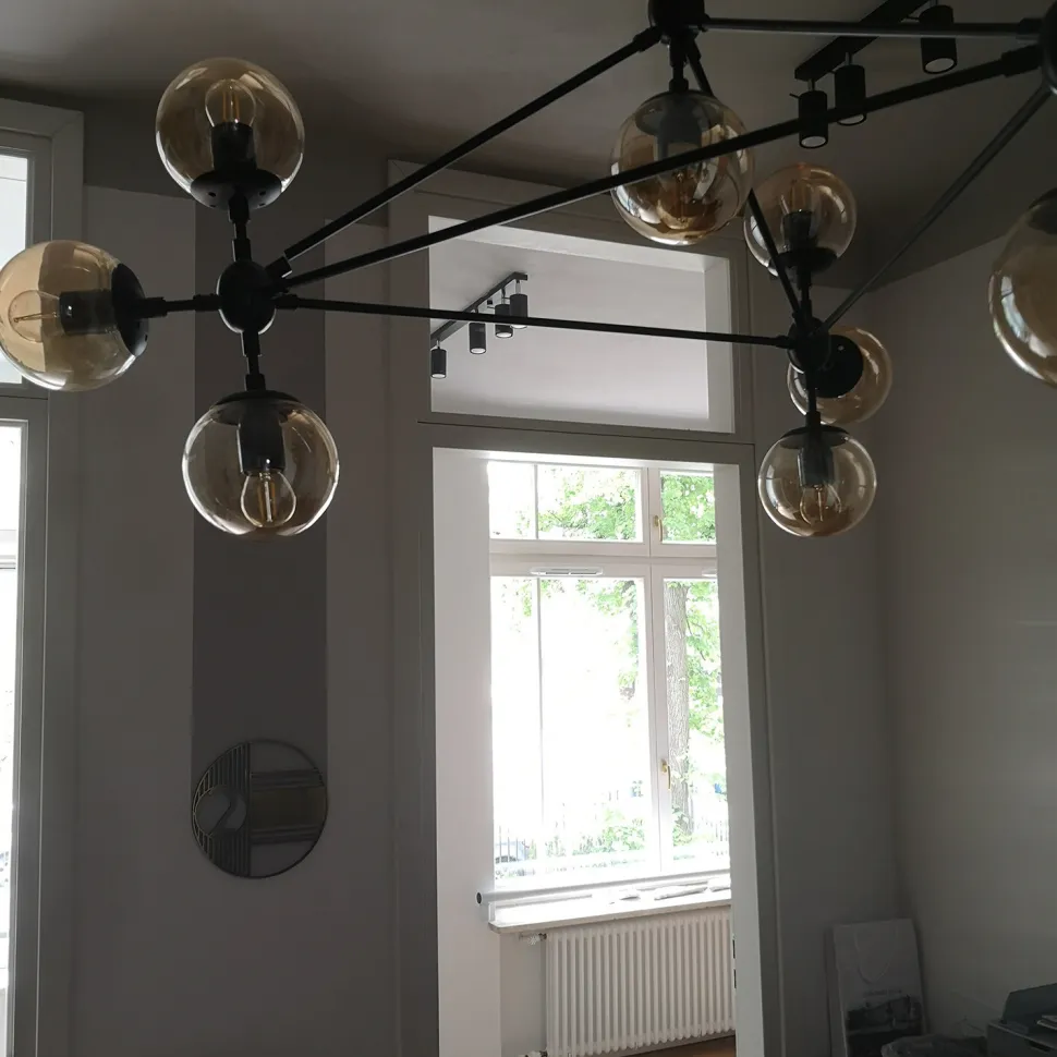 Lampa wisząca ASTRIFERO-21 bursztynowo czarna 165 cm