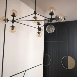 Lampa wisząca ASTRIFERO-15 bursztynowo czarna 110 cm