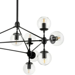 Lampa wisząca ASTRIFERO-10 transparentno  czarna 90 cm