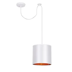 Lampa wisząca Atlanta p biały 1x40W E27  abażur biały