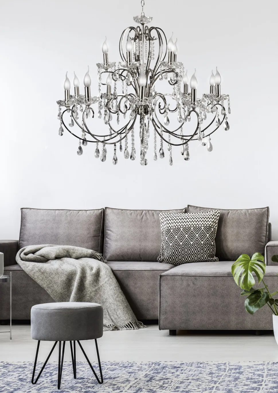 Lampa wisząca Aurora 10+5 *40W E14 chrom