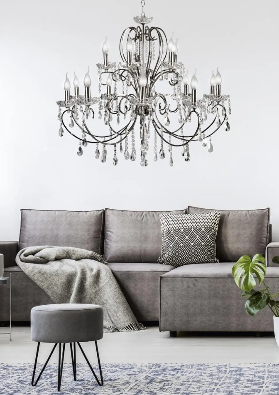 Lampa wisząca Aurora 10+5 *40W E14 chrom