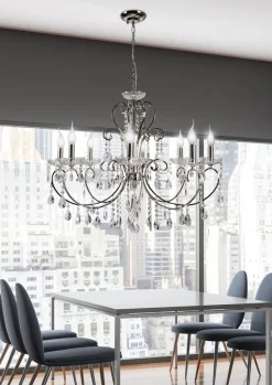 Lampa wisząca Aurora 8*40W E14 chrom