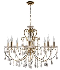 Lampa wisząca Aurora 8*40W E14 francuskie złoto