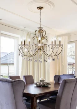 Lampa wisząca Aurora 8*40W E14  francuskie złoto