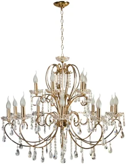 Lampa wisząca Aurora 10+5*40W E14 francuskie złoto