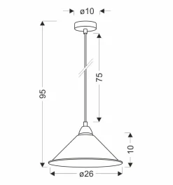 Lampa wisząca Avola chromowy 26 1x60W  E27 klosz biały