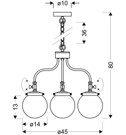 Lampa wisząca Ballet 3x40W E27 patynowy