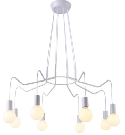 Lampa wisząca Basso 8x40W E27 biały  matowy