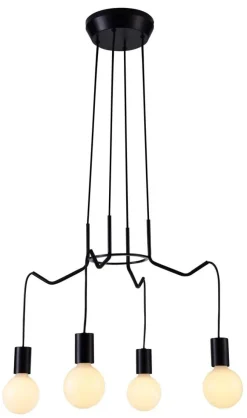 Lampa wisząca Basso 4x40W E27 czarny  matowy