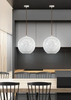 Lampa wisząca Bene 25 kula s 1x60W E27 ażurowy biały