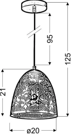 Lampa wisząca Bene 20/21 stożek 1x60W  E27 ażurowy biały