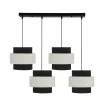Lampa wisząca Benta czarny 4x40W E27  abażur czarny+kremowy