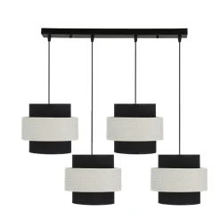 Lampa wisząca Benta czarny 4x40W E27  abażur czarny+kremowy
