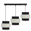 Lampa wisząca Benta czarny 3x40W E27  abażur czarny+kremowy