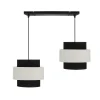 Lampa wisząca Benta czarny 2x40W E27  abażur czarny+kremowy