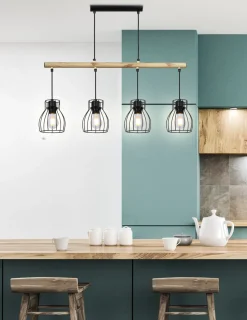 Lampa wisząca Bernita 4x60W E27 czarny