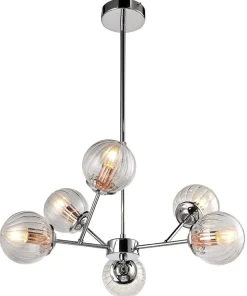 Lampa wisząca Best 6x40W E14 chrom+miedź