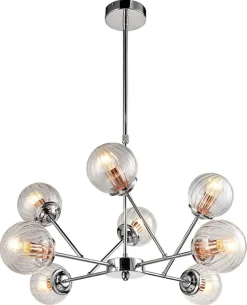 Lampa wisząca Best 8x40W E14 chrom+miedź