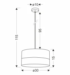 Lampa wisząca Bianco biały 1x40W E27  abażur biały+orzechowy